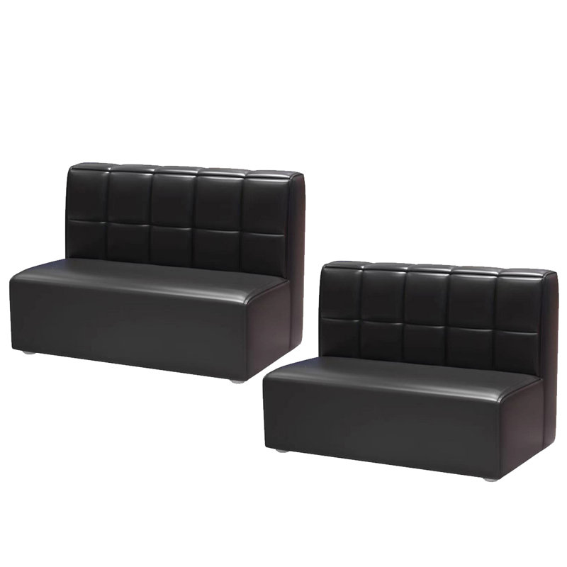 Ensemble de 2 bancs rembourrés en similicuir, H 31,5 po x l 47,24 po x P 25,59 po