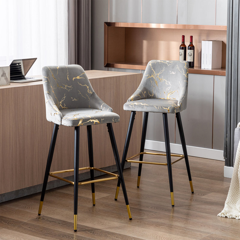 Schaub 30" Bar Stool, Gray