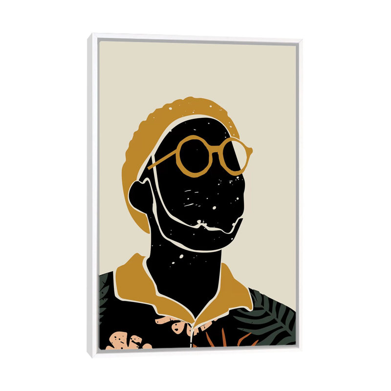 «Black Hair VIII», reproduction d'impression, H 40 po x l 60 po x 1,5 po, Toile blanche encadrée, Pas de tapis