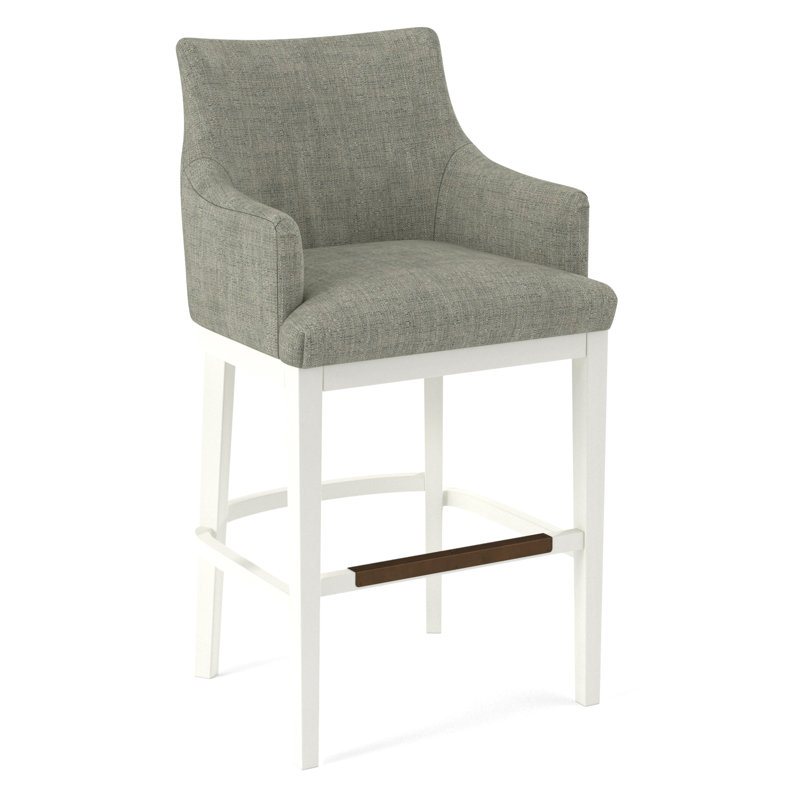 Upholstered Stool, Evolution Pumice, White