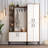 Modern Hall Stand with Metal Legs & Hangers, Walnut & White, 59.1 x 78.7 x 13.8 inches | 100% Melamine Coated Particle Board, 0.7 inches Thick | Wall-Mountable Design with Multiple Shelves, Stylish & Functional Storage Solution-1524367103