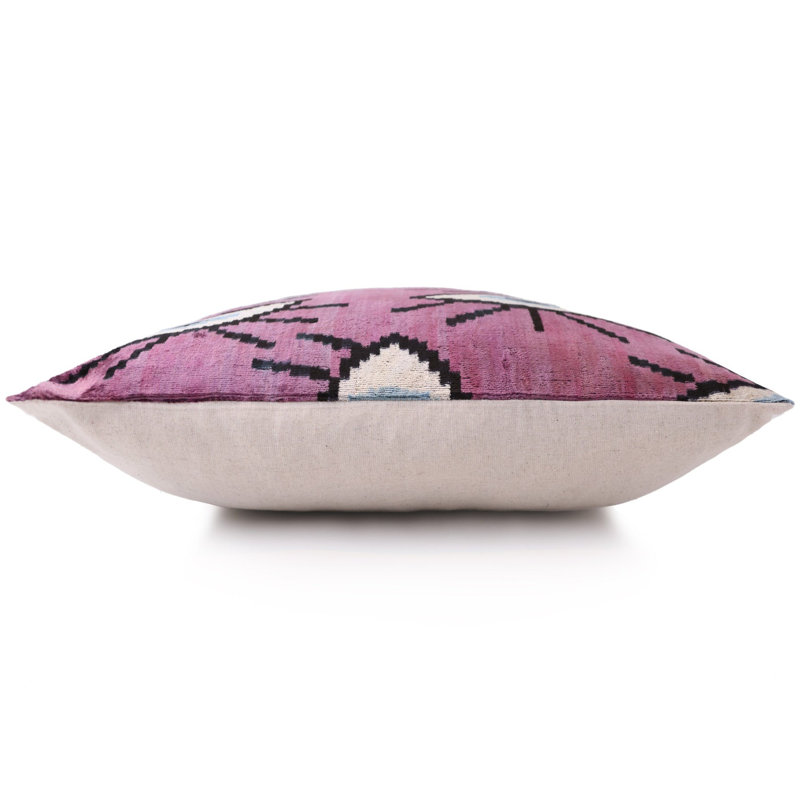 Coussin en velours de soie Magenta