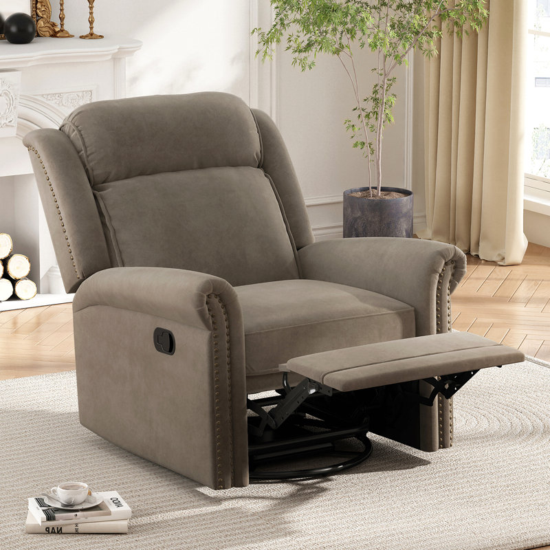 Fauteuil inclinable pivotant à 360 ° Deonne, Brun clair