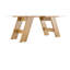 Table de salle à manger rectangulaire en bois aggloméré de 71 po x 31,5 po d'épaisseur avec pieds en bois à double panneau incliné vers l'extérieur. Table de salle à manger moderne pour un usage domestique. Accueille 6 à 8 personnes, polyvalent pour de multiples cas de figure.-130498398