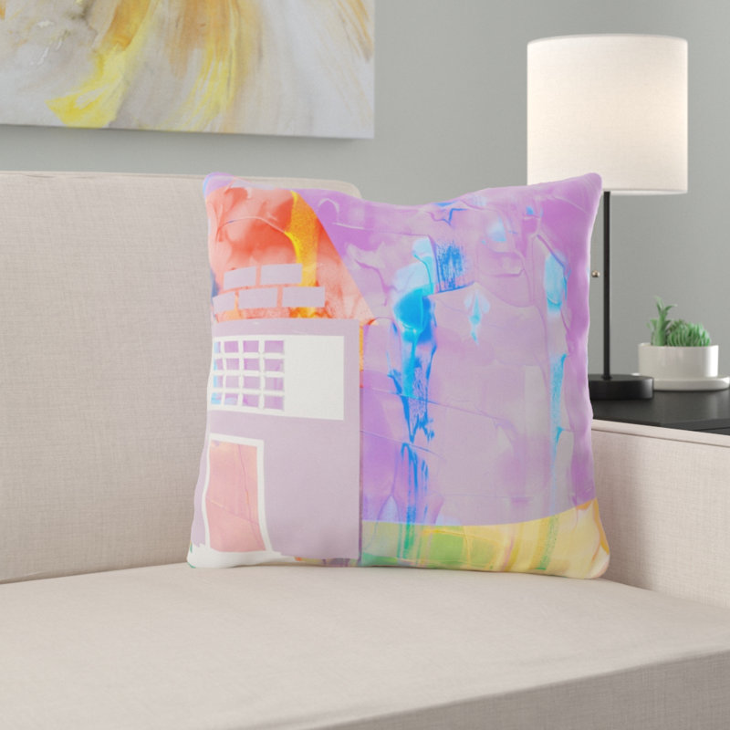 Housse et insert de coussin carré Waguespack Watercolor, Microsuède, Intérieur