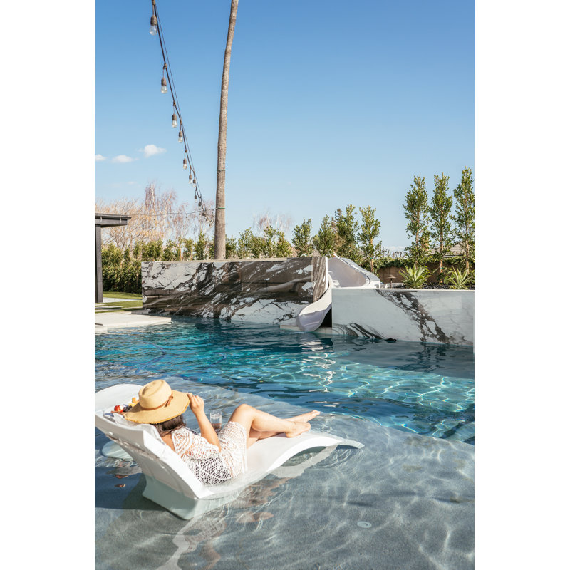 Ledge Lounger Signature Deep In Pool Chaise Lounge, White