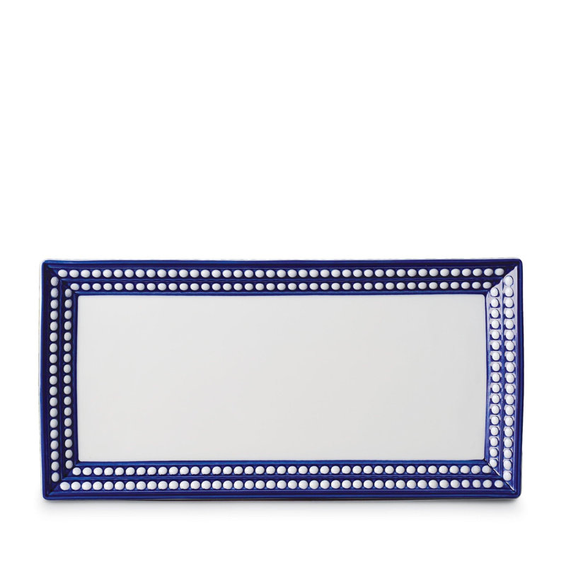 Perlee White Rectangular Platter, Blue/White