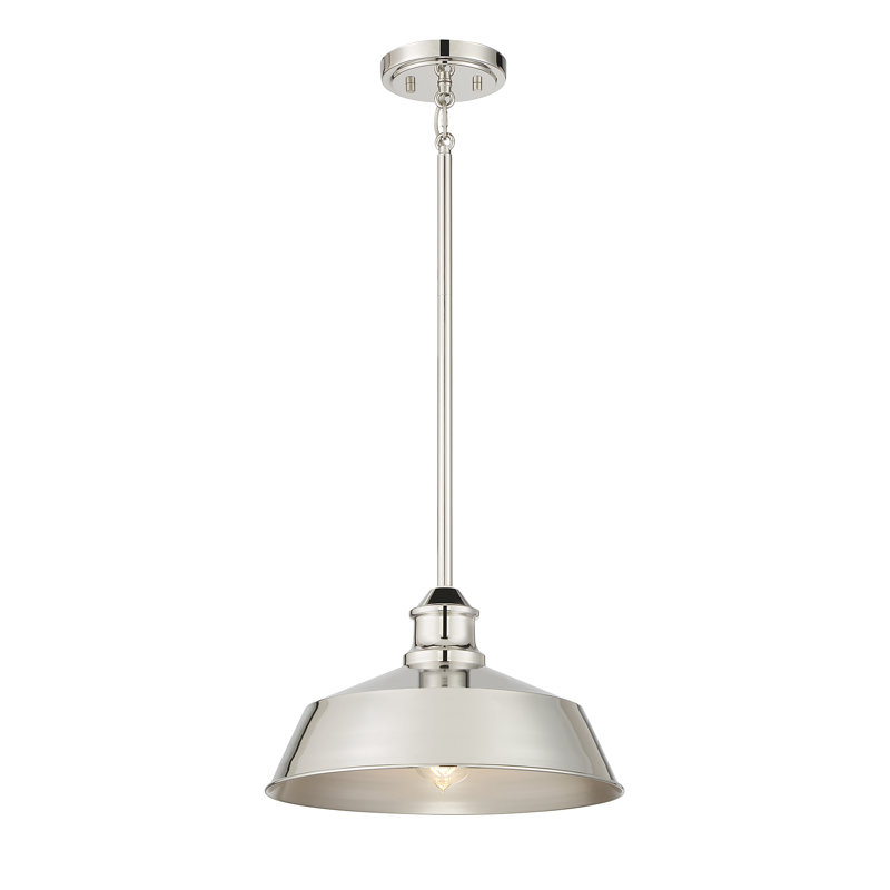 Luminaire suspendu simple 1 lumière Jeb, Nickel poli
