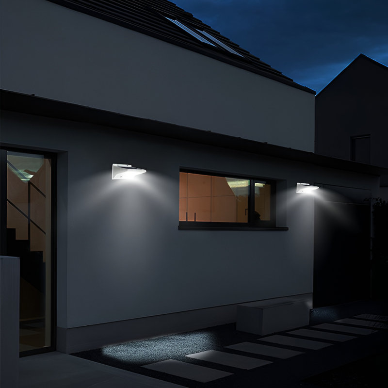 Solar Powered Outdoor Wall Light with Motion Sensor 6000K