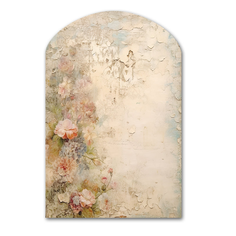 Ozan - Art mural asymétrique en forme d'arche de rose, H 43 po x l 33 po