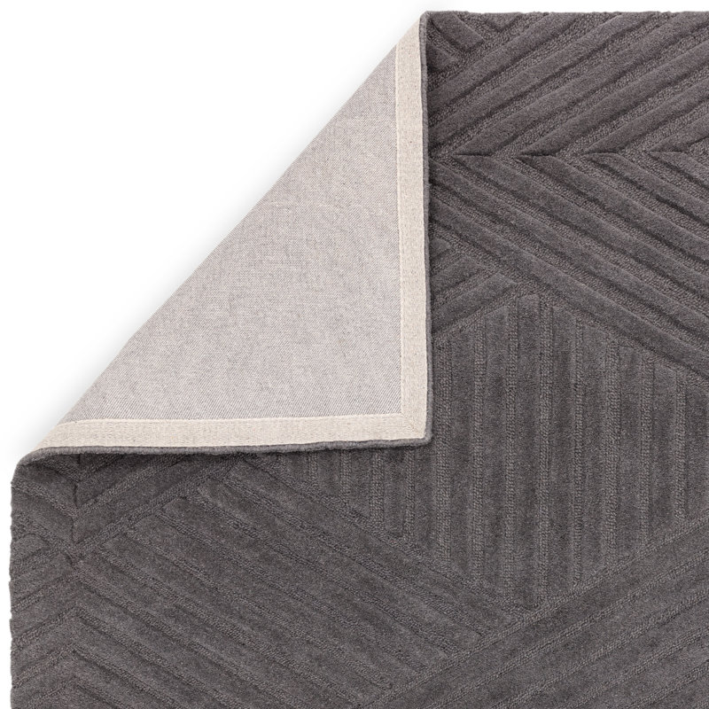 Kawakami Hand Tufted Geo Grey Area Rug, Rectangle 120cm x 170cm