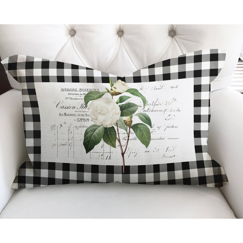 Joelle Rectangular Cotton Pillow Cover & Insert, Black