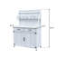 Banc de rempotage extérieur blanc 64,5 "avec armoire de rangement et 3 tiroirs - Poste de travail bas en bois avec tablette amovible