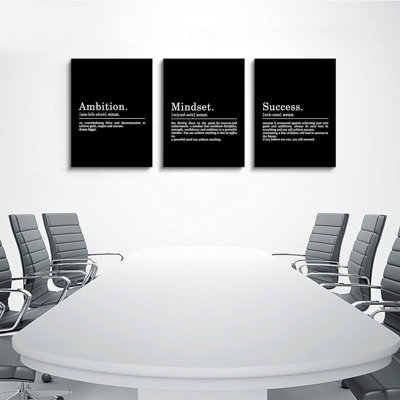 Mindset Quotes Prints, Success Framed Entrepreneur Poster Positive Quotes Wall Poster For Home Office Workplace (M-3Pcs,12X16inchx3pcs)