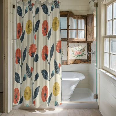 Rideau de douche standard 1 pièce Vintage Petals