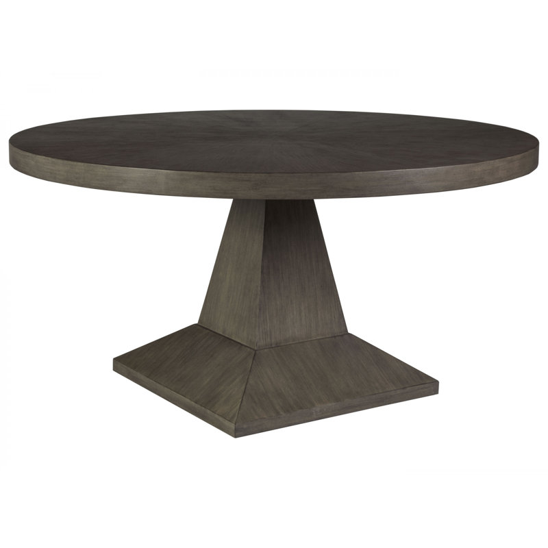 Contemporary Grigio Mahogany Round Dining Table for Six