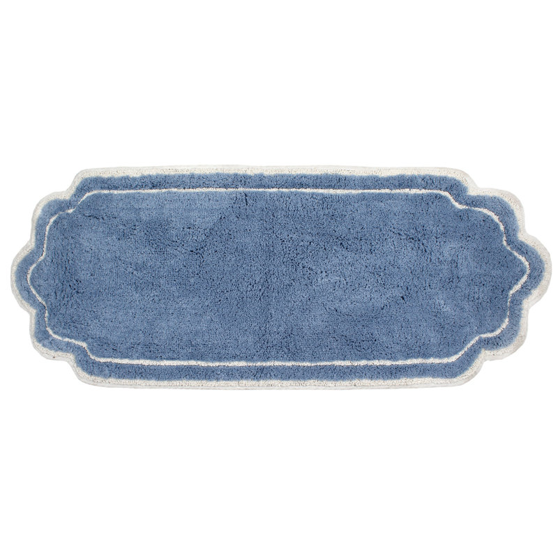 Tapis pour salle de bain Dobrinka, Bleu, 21 po x 54 po (rectangle)