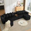 Canapé en U de 137,5 po, charge USB et sans fil, table basse avec porte-gobelet, canapé modulaire surdimensionné et mobile, repose-pieds mobile, sans assemblage, 6 sièges, velours côtelé