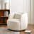 Linen Blend Upholstered Swivel Armchair With Ottoman-1495724045
