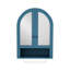 Armoire murale arquée avec portes en miroir et tablettes réglables-61545640