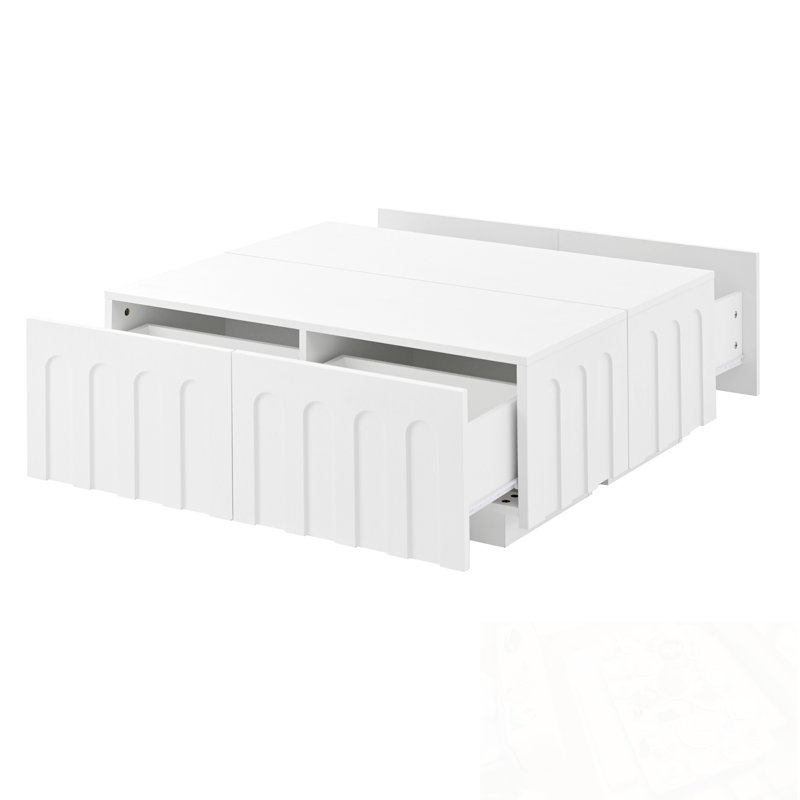 Meuble télé avec 4 tiroirs, Blanc