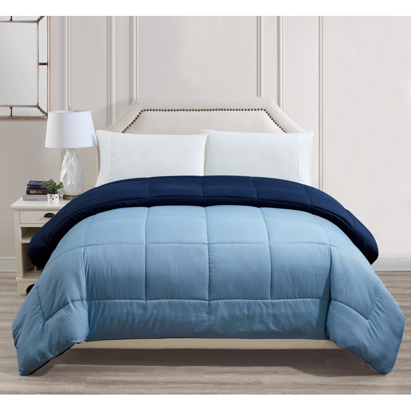 Édredon réversible en microfibre rose, Édredon simple, Bleu / bleu clair