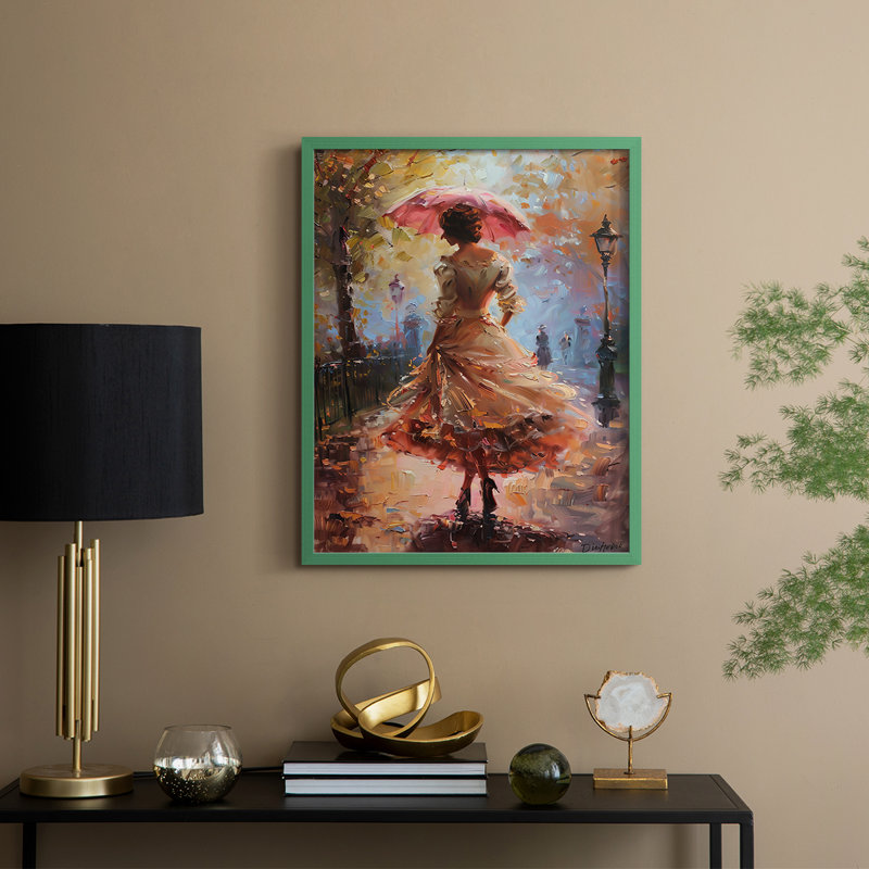Reproduction encadrée WOMEN Series DCCxxxv - bois massif, H 30 po x l 24 po, Vert