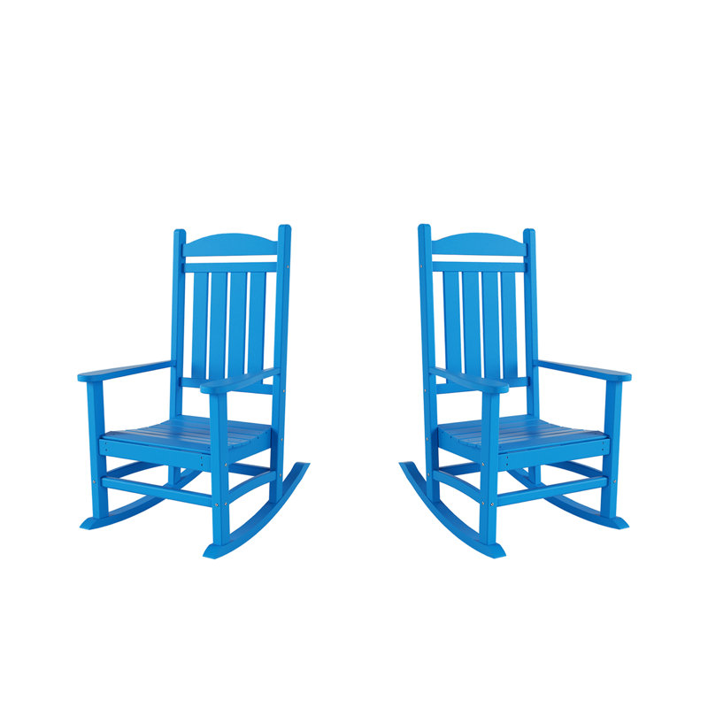 Chaise berçante d'extérieur en plastique Laguna, Bleu pacifique