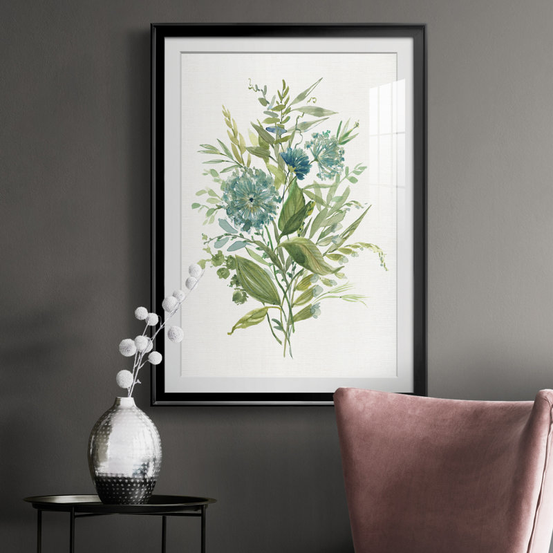 Greenery II - Peinture sur toile encadrée, Noir, H 26,5 po x l 36,5 po x P 1,5 po
