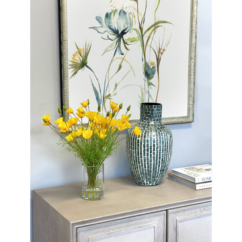 Poppy Arrangement in Glass Vase