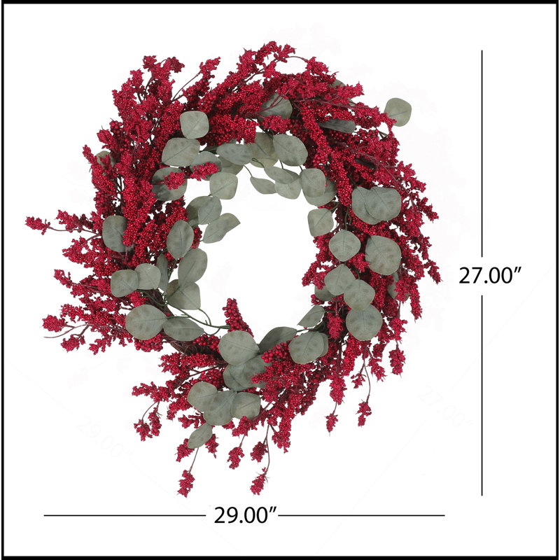29" EUCALYPTUS/BERRY WREATH