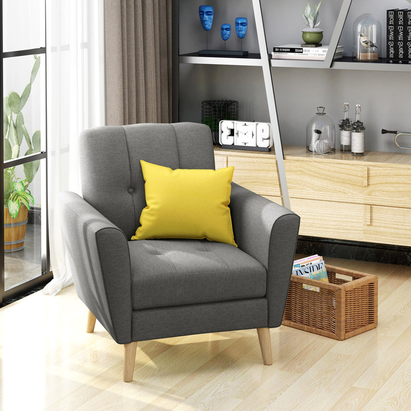 Fauteuil club Mid Century, Gris