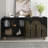 Modern Storage Cabinet With Fluted Front - Black For Home 4 Doors, Adjustable Shelves, Board Doors Dining Room Construction-269311084