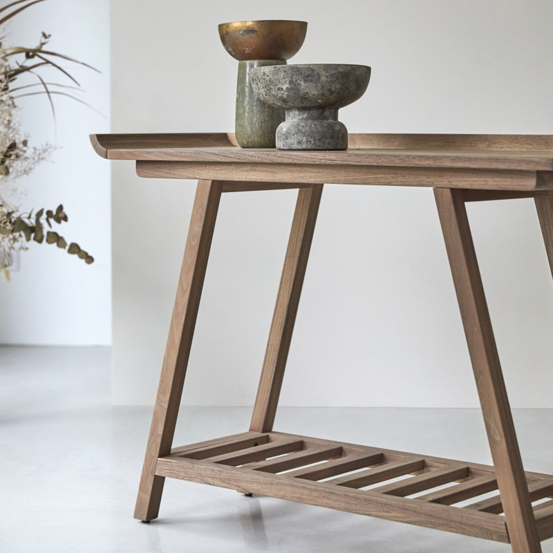 Pampa 110cm Solid Wood Console Table, Dark Brown Wood, 75cm H x 110cm W x 40cm D