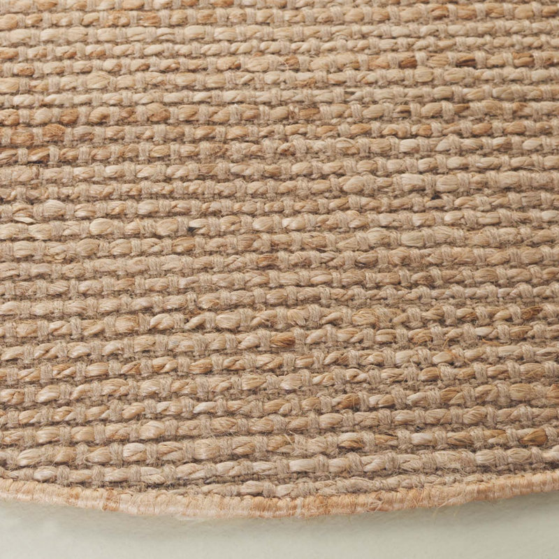 Natural Fiber Hand Woven Jute Pile Solid Color Rug, Round 6'