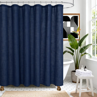 Linen Blend Single Shower Curtain