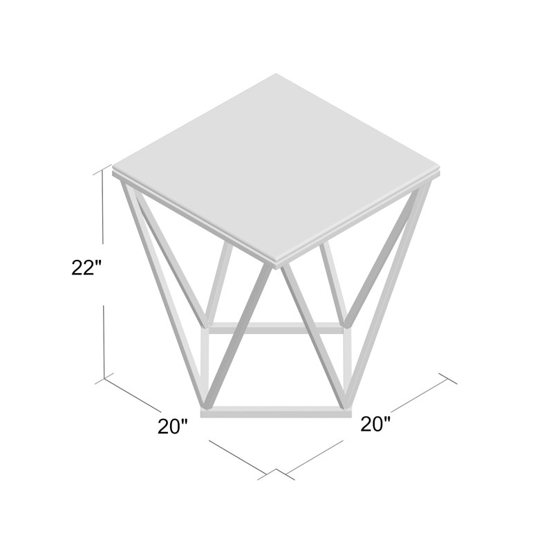 Canadice Marble Top End Table, Chrome