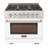 KUCHT Professional 36 in. 5.2 cu. ft. Propane Gas Range and Convection Oven in White with True Simmer Burners-96898034-96898031