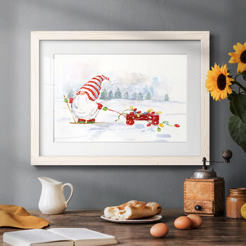 Gnome d'hiver II - impression d'un seul cadre photo, Blanc, H 26 po x l 38 po x P 1,5 po