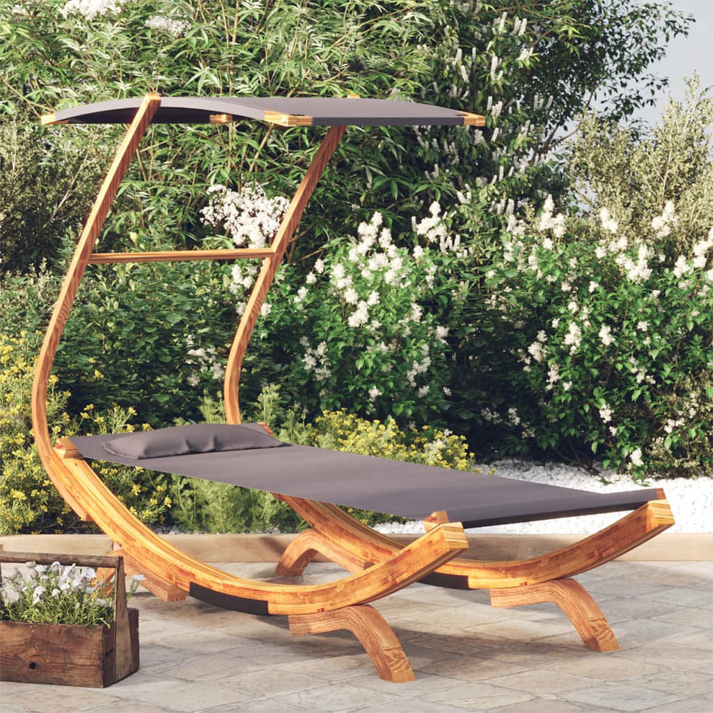 Outdoor Lounge Bett mit Baldachin 100X190x134 Cm Massivholz Brylyn