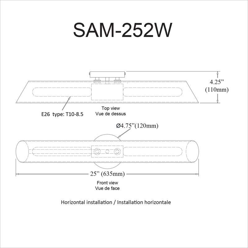 Éclairage pour meuble-lavabo 2 lumières Samantha, Noir