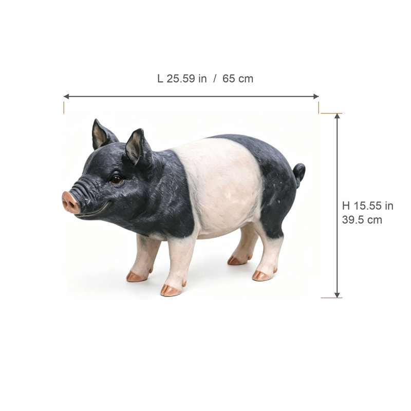 Statue de jardin en forme de cochon tacheté