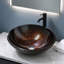 Vasque lavabo rond texturé artistique Topcraft, couleur ambre