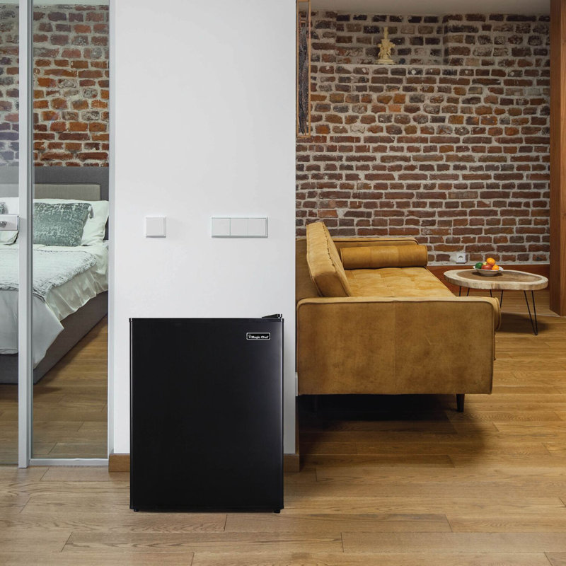 Compact Black Freestanding Smart Refrigerator with Reversible Door