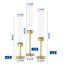 Ensemble de 6 bougeoirs ouragan, chandeliers en verre à base en fer, hauteurs étagées pour centre de table de mariage-134701042