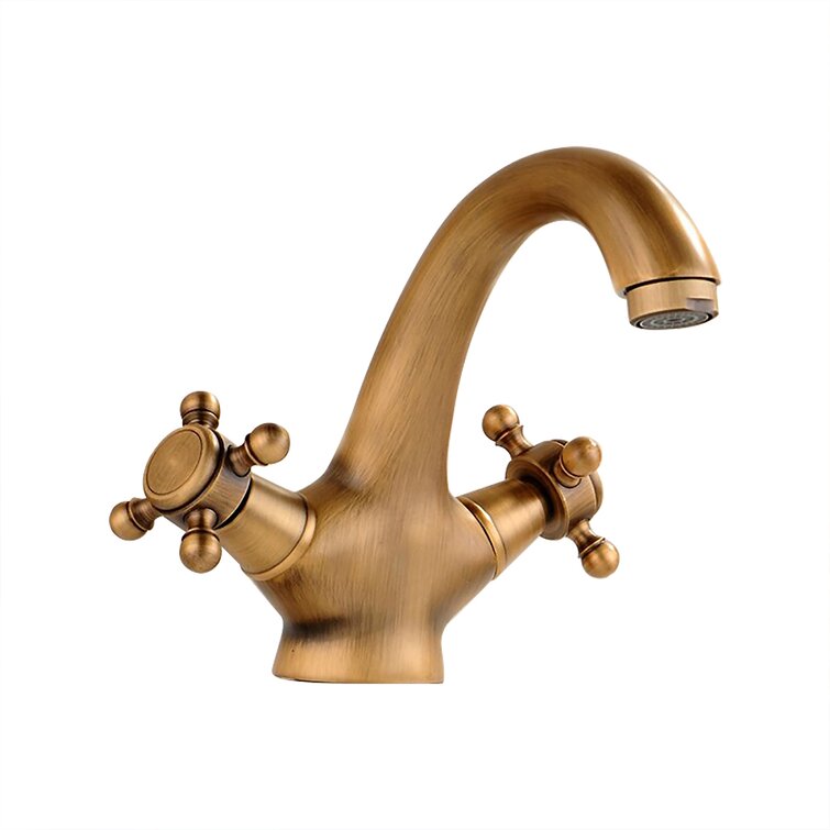 BathSelect Antique Brass Single Handle Bathroom Sink Faucet