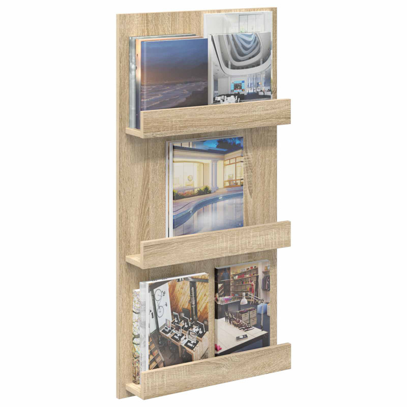 Wood Free Standing Magazine Rack, Beige