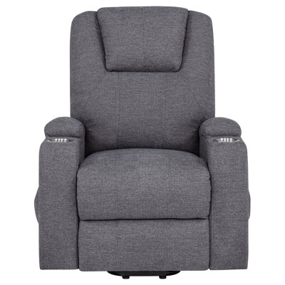 Louie Chenille Upholstered Power Lift Massage Chair Grey