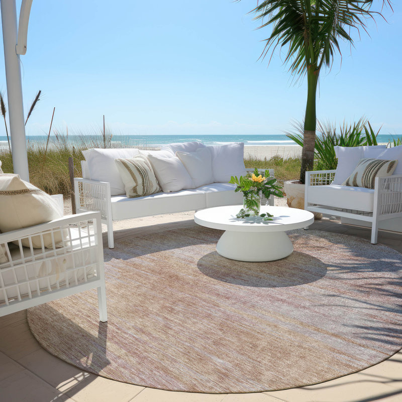  Malchow Non-Slip Indoor Outdoor Door Mat, Round 8'