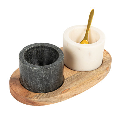 Millwood Pines Ramessu Marble Condiment Server